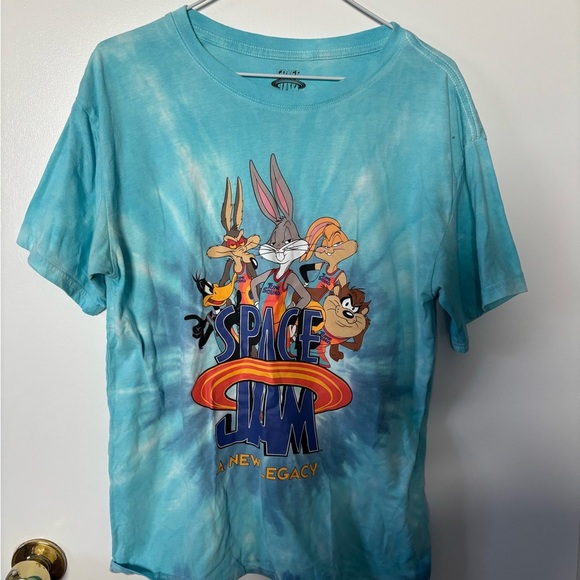 Tops - Vintage 90s Style Space Jam Tie-Dye T-Shirt